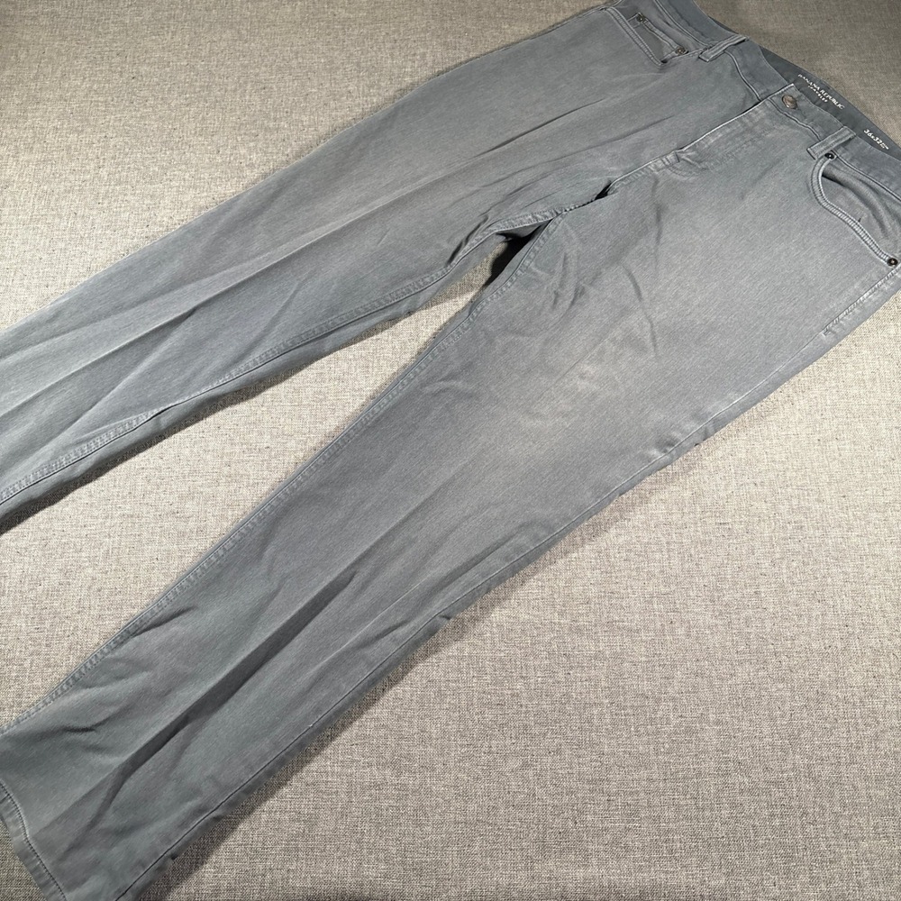 Banana Republic Traveler Pants Mens 36x32 Grey Slim Fit Five Pocket Chino